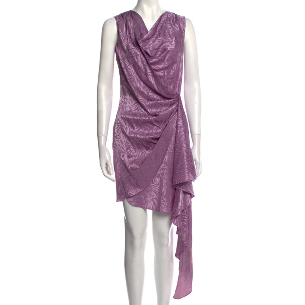 Ronny Kobo Silk  Dress Purple Suze Medium